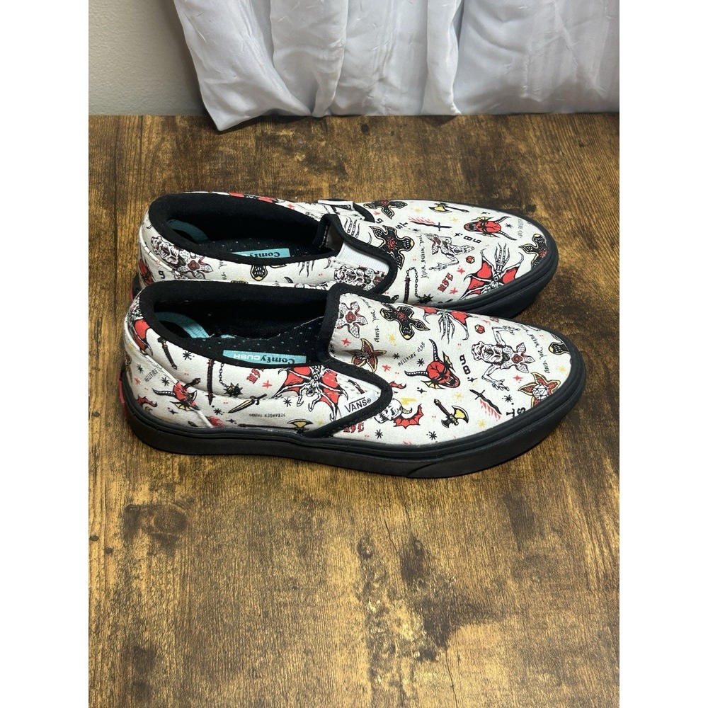 Vans x Stranger Things Custom‎ Hellfire Club Slip On Sneakers Mens 4 Women's 5.5